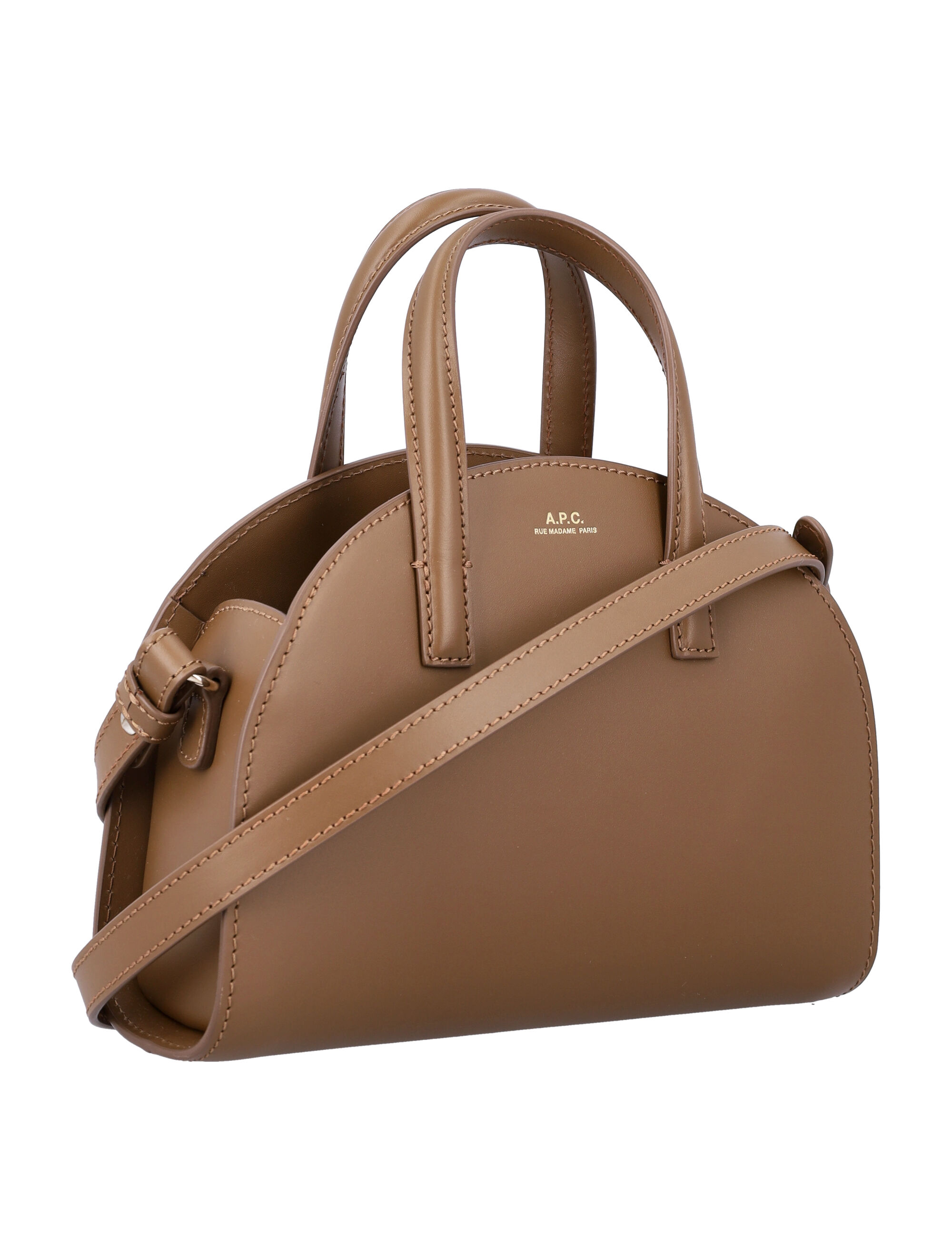 トートバッグ A.P.C. FW25 TOTE DEMILUNE SMALL (F61942PXCAX CAW) Demi-Lune Small tote bag | Smooth vegetable-tanned leather